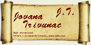 Jovana Trivunac vizit kartica